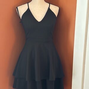 Darling Black and White Ruffled Tiered Cocktail Dress